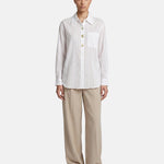 Blusa in 70% Tencel 20% Poliammide 10% Poliester Bianco