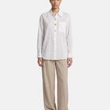 Blusa in 70% Tencel 20% Poliammide 10% Poliester Bianco
