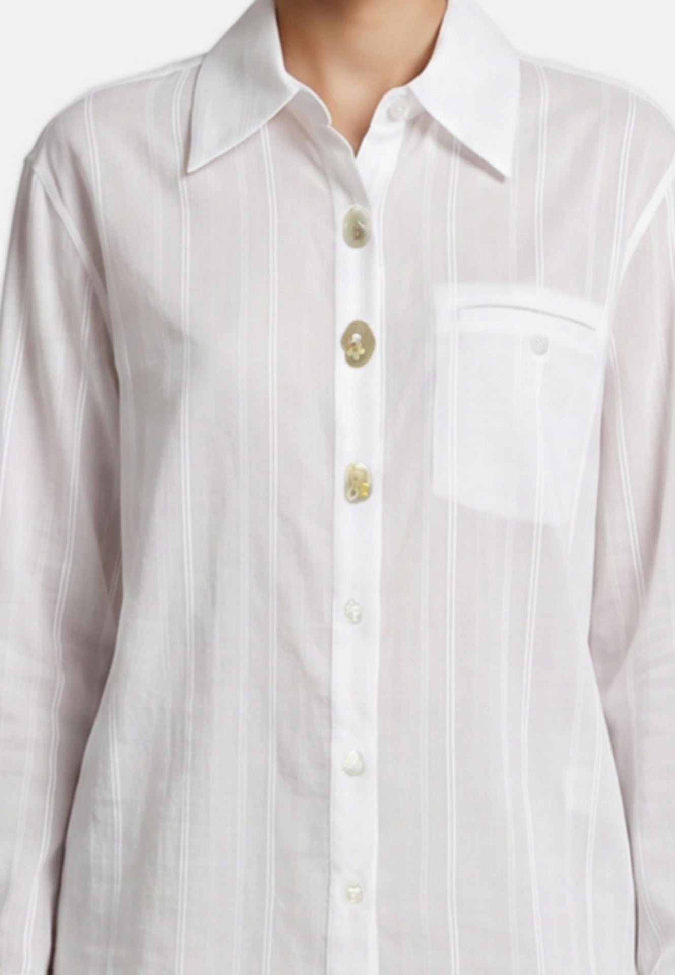 Blusa in 70% Tencel 20% Poliammide 10% Poliester Bianco