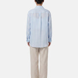 Blusa in 70% Tencel 20% Poliammide 10% Poliester Blu
