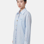 Blusa in 70% Tencel 20% Poliammide 10% Poliester Blu