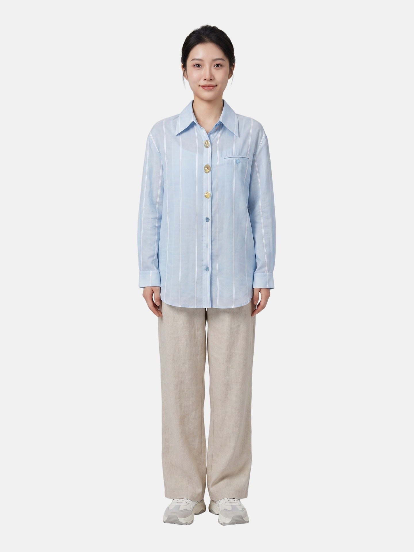 Blusa in 70% Tencel 20% Poliammide 10% Poliester Blu