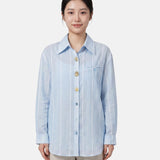Blusa in 70% Tencel 20% Poliammide 10% Poliester Blu