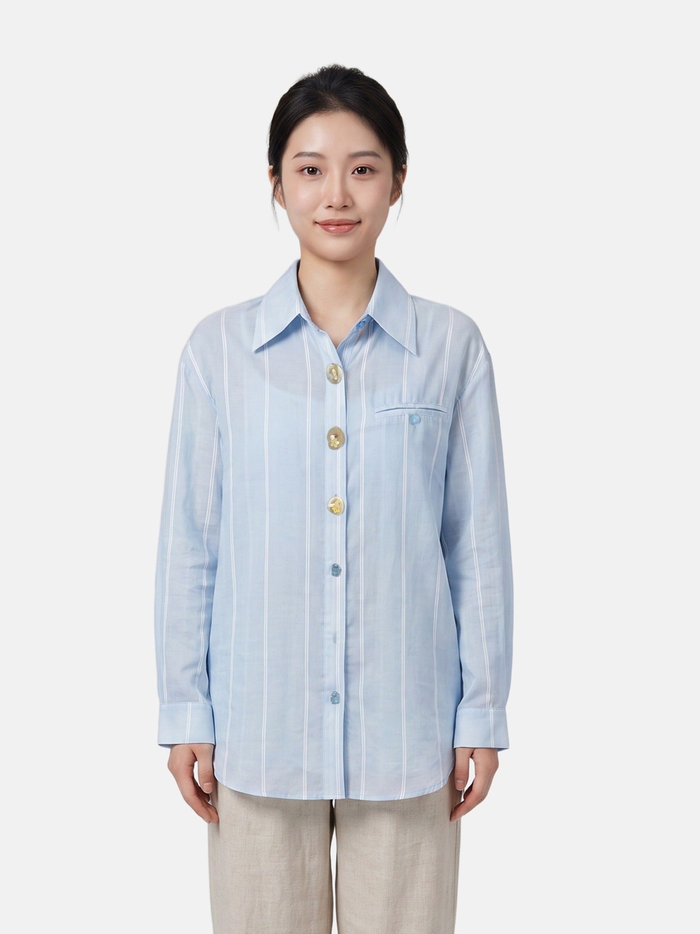 Blusa in 70% Tencel 20% Poliammide 10% Poliester Blu