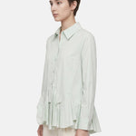 Blusa in Cotone Verde Acqua