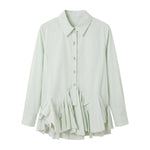 Blusa in Cotone Verde Acqua