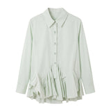 Blusa in Cotone Verde Acqua