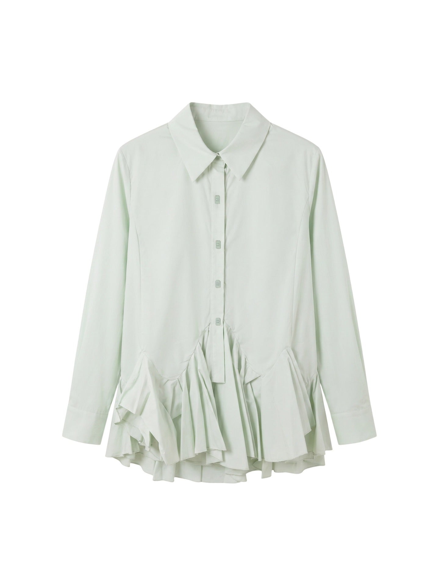 Blusa in Cotone Verde Acqua