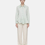 Blusa in Cotone Verde Acqua