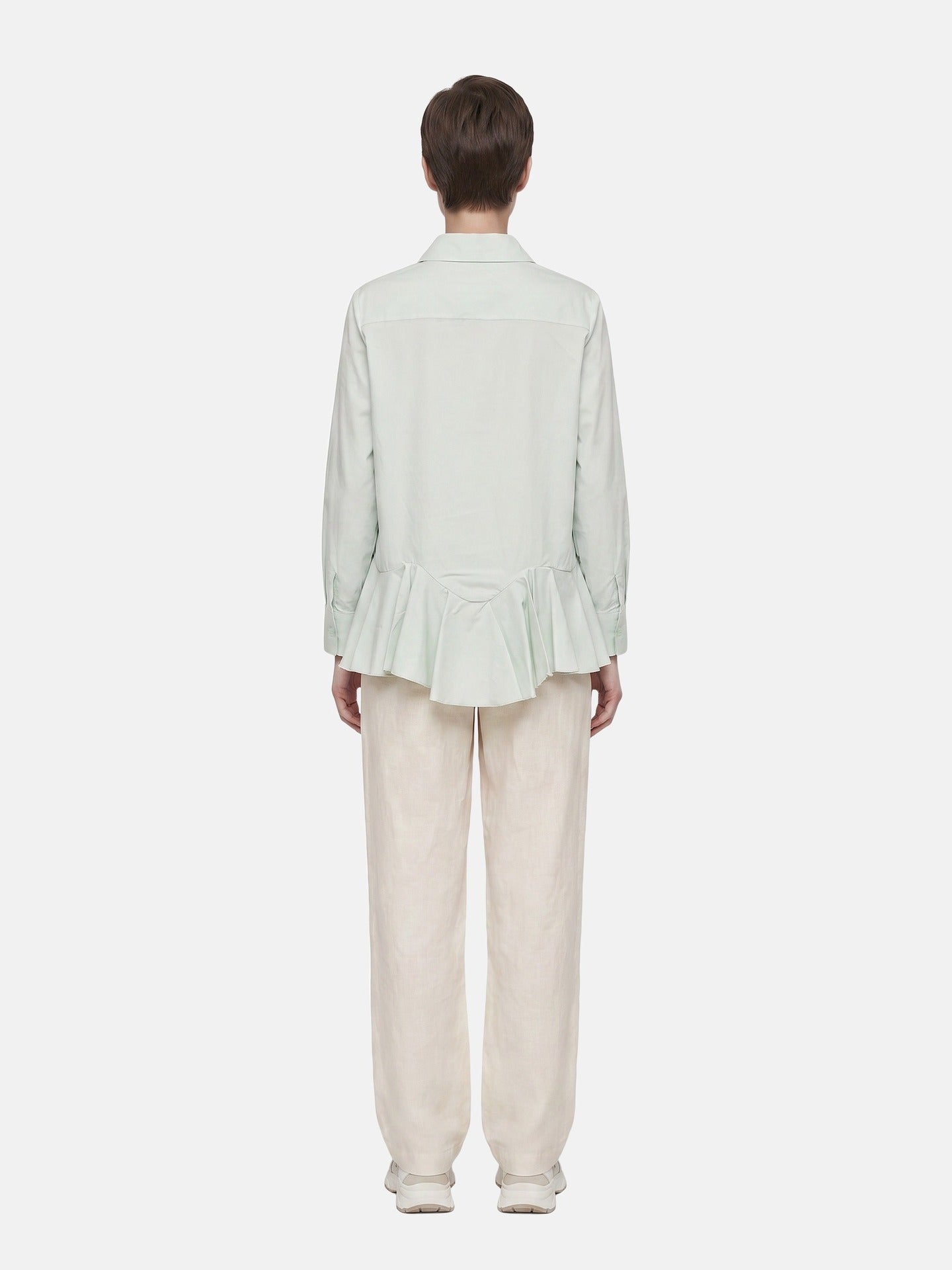 Blusa in Cotone Verde Acqua