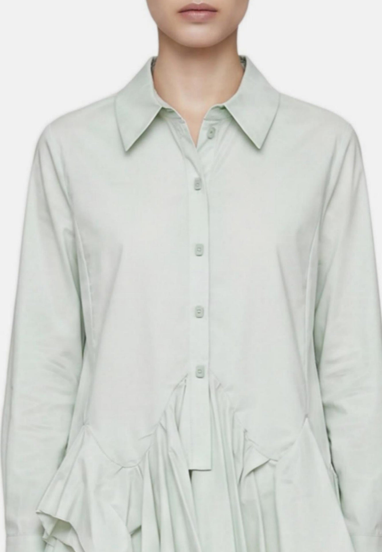 Blusa in Cotone Verde Acqua