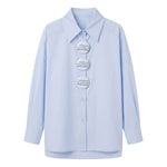 Blusa in Cotone Blu