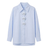 Blusa in Cotone Blu