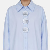 Blusa in Cotone Blu