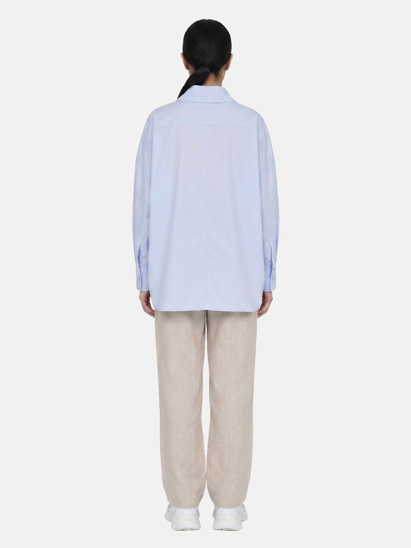 Blusa in Cotone Blu