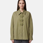 Blusa in Cotone Verde Militare