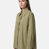 Blusa in Cotone Verde Militare