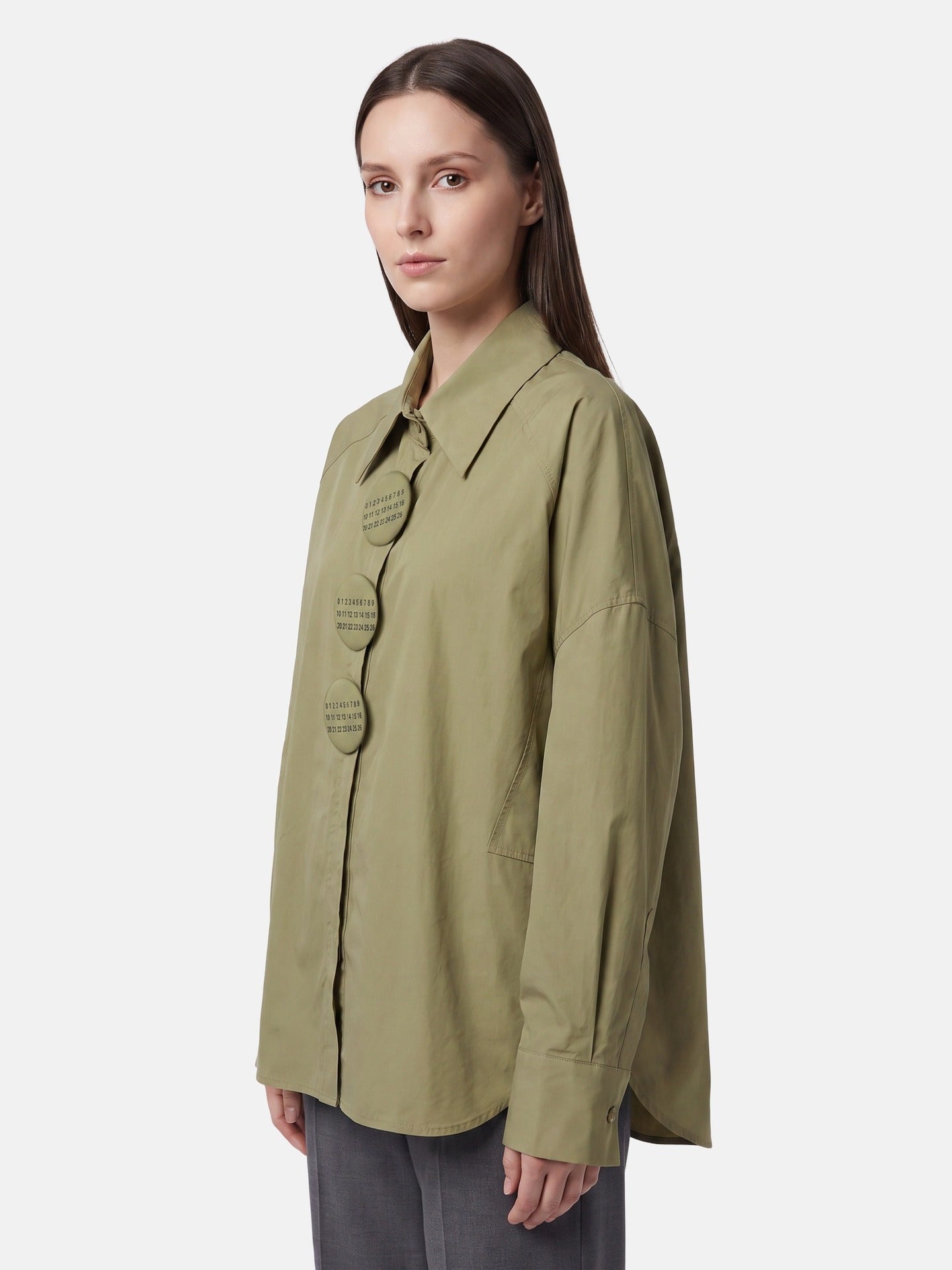 Blusa in Cotone Verde Militare