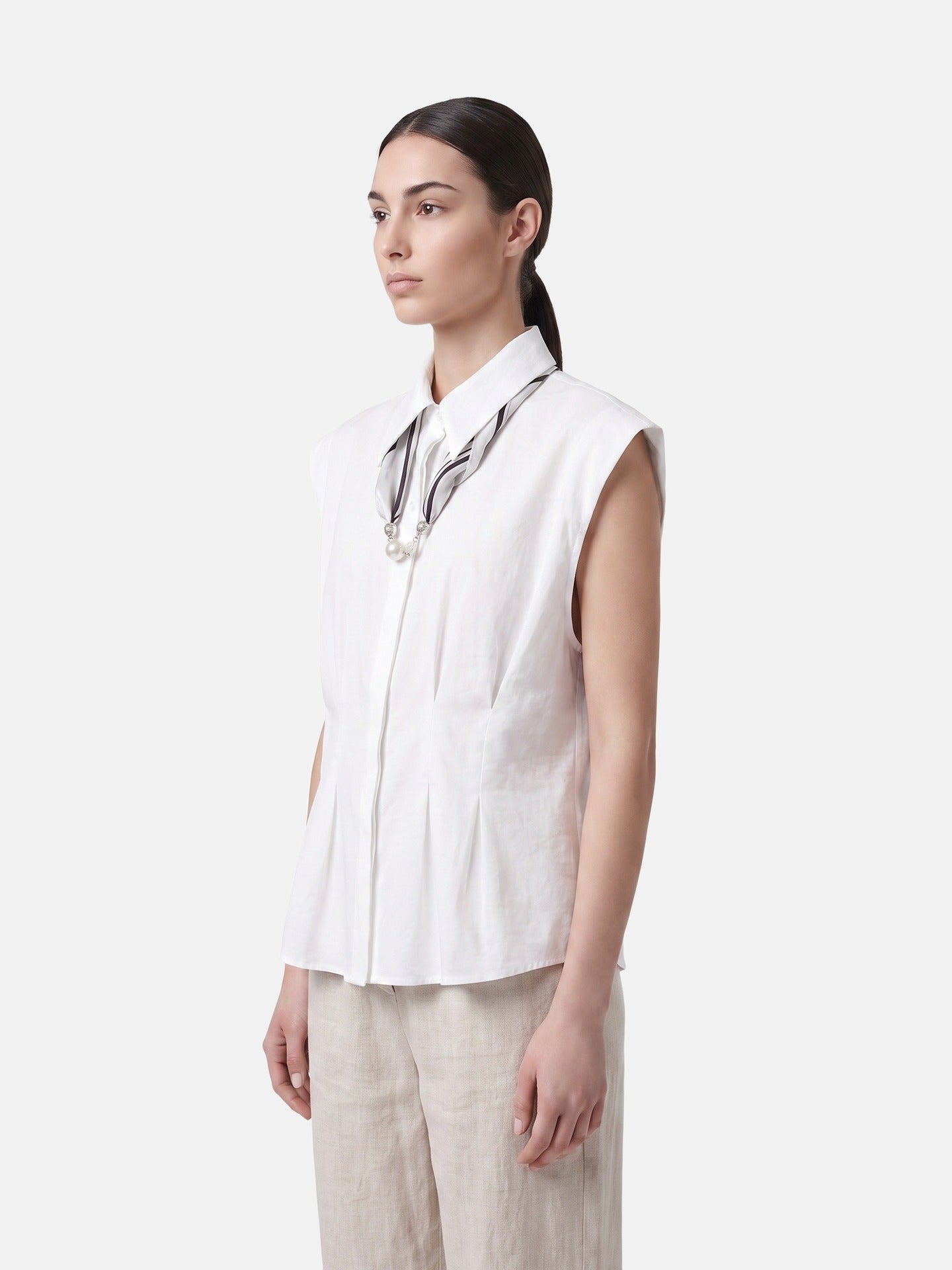 Blusa in 86 Lyocell 14 Poliestere Bianco
