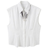 Blusa in 86 Lyocell 14 Poliestere Bianco