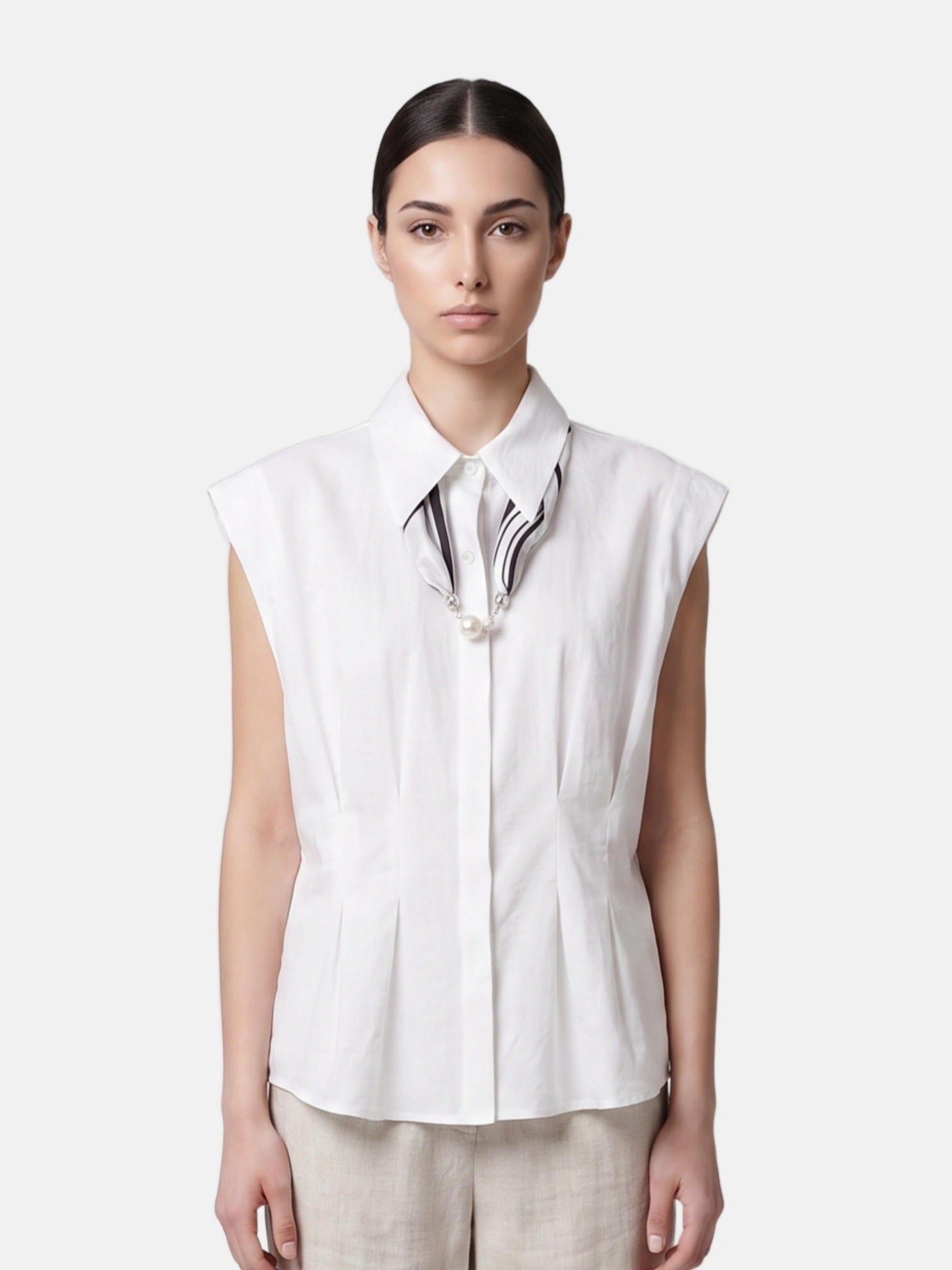 Blusa in 86 Lyocell 14 Poliestere Bianco