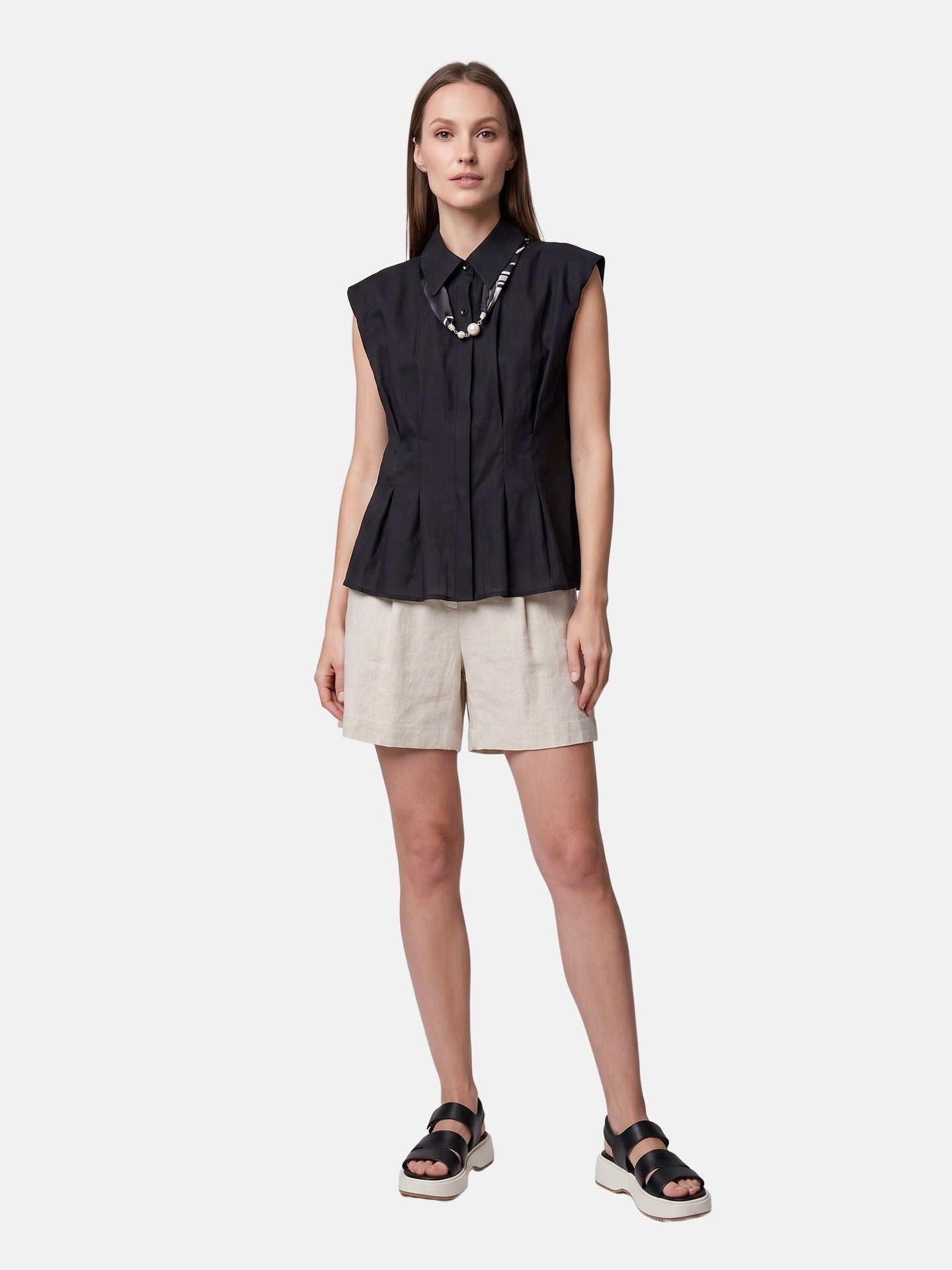 Blusa in 86 Lyocell 14 Poliestere Nero
