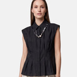 Blusa in 86 Lyocell 14 Poliestere Nero