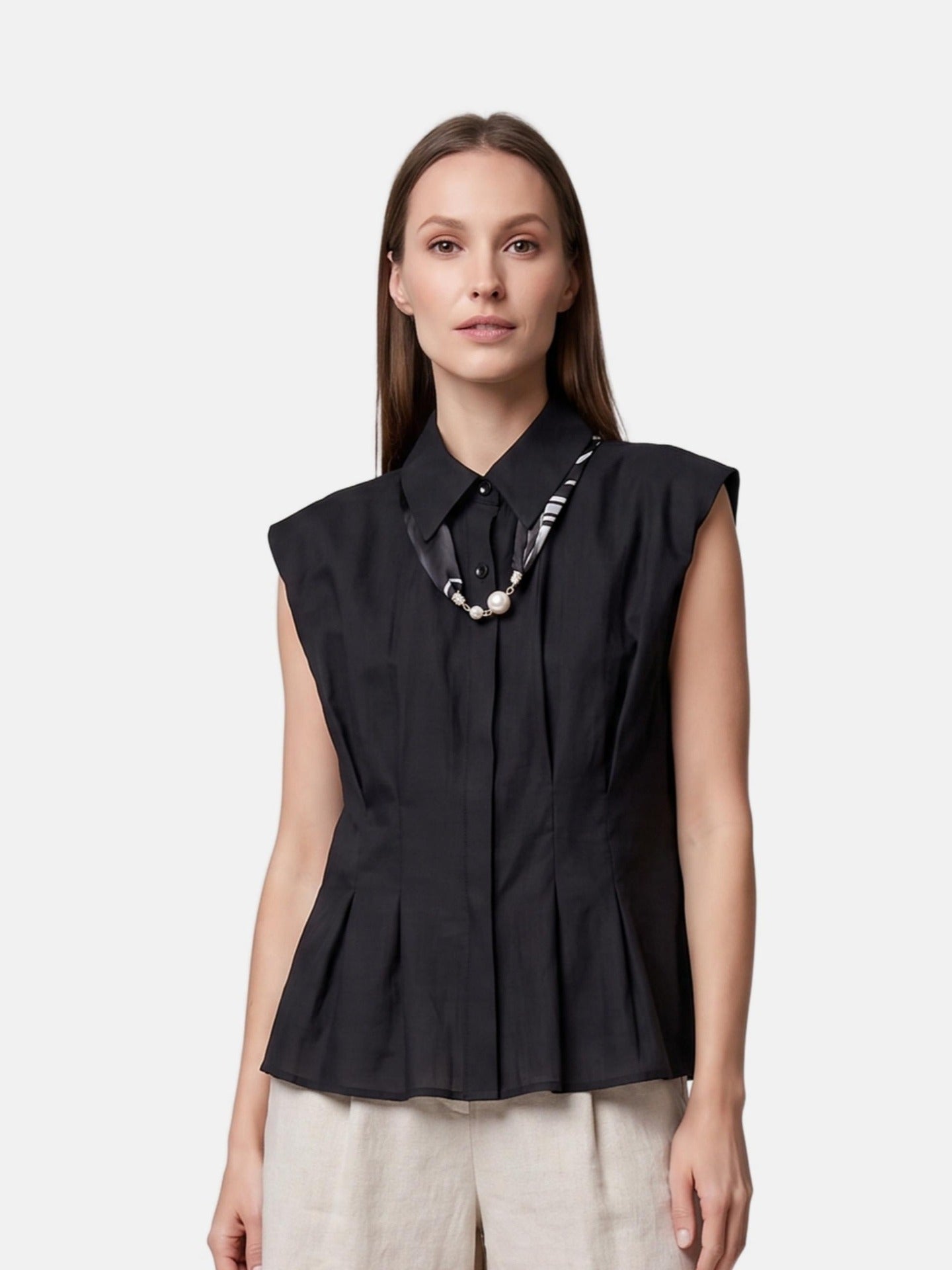 Blusa in 86 Lyocell 14 Poliestere Nero
