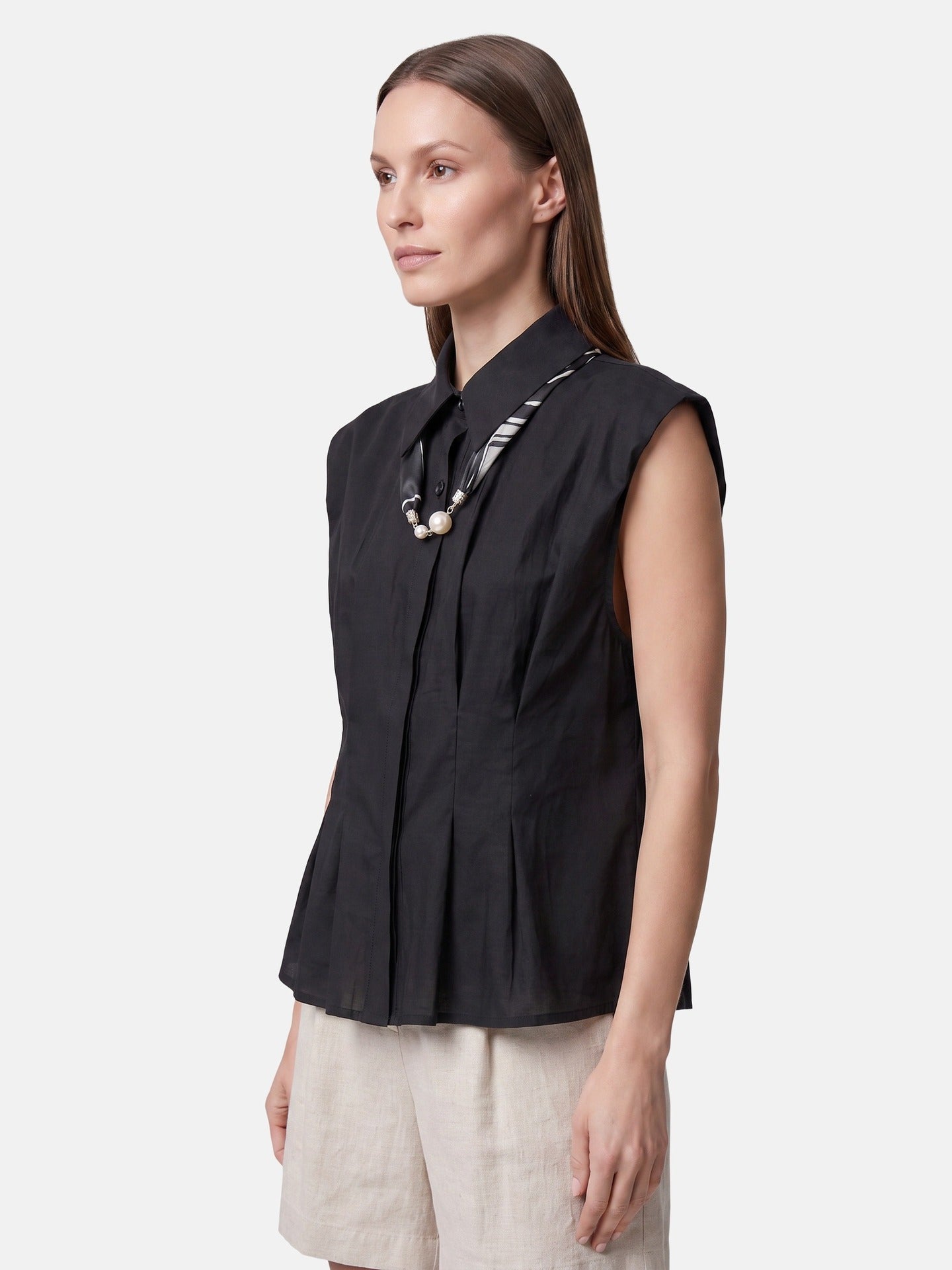 Blusa in 86 Lyocell 14 Poliestere Nero