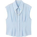 Blusa in 86 Lyocell 14 Poliestere Blu