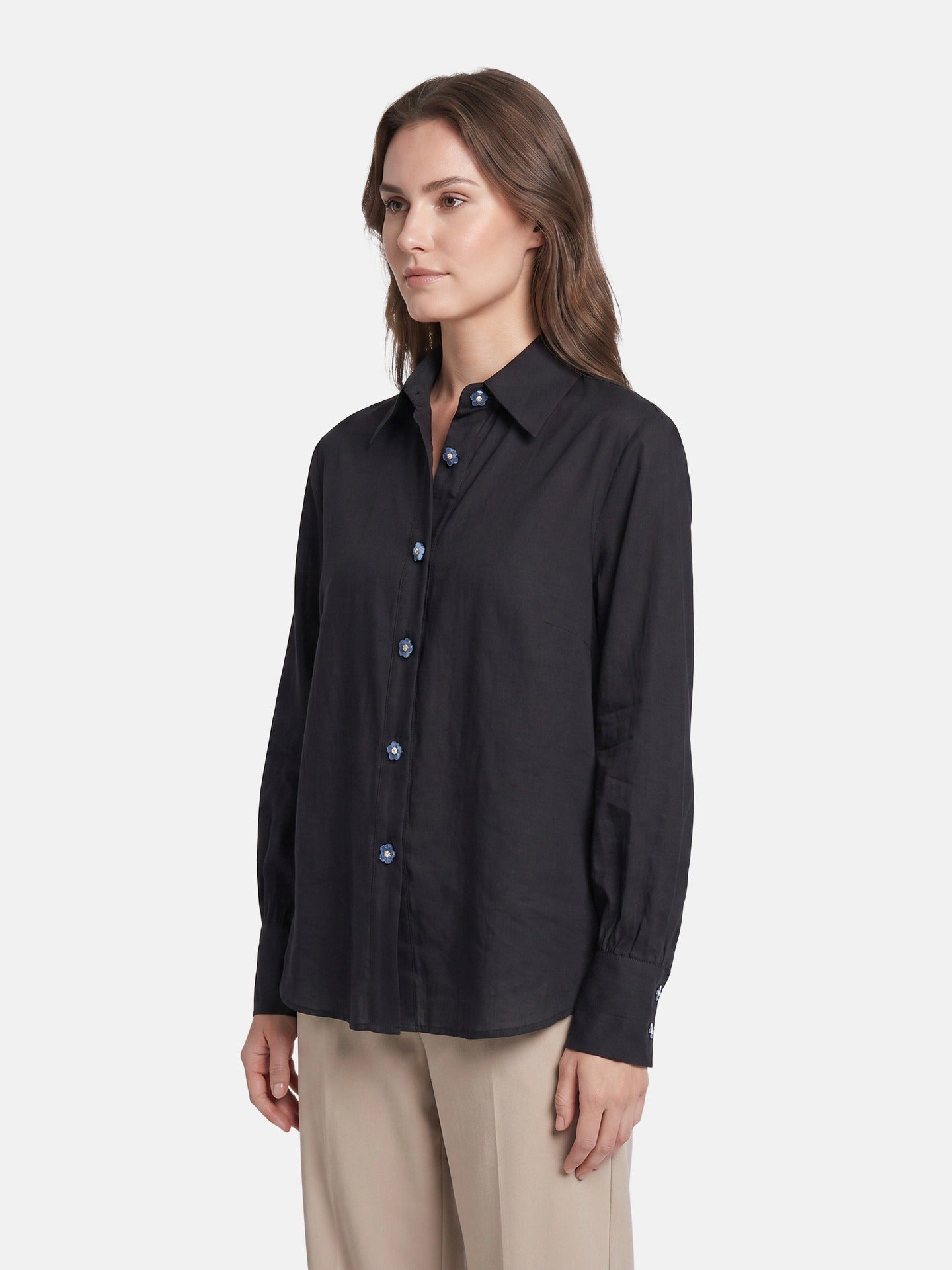 Blusa in 86 Lyocell 14 Poliestere Nero