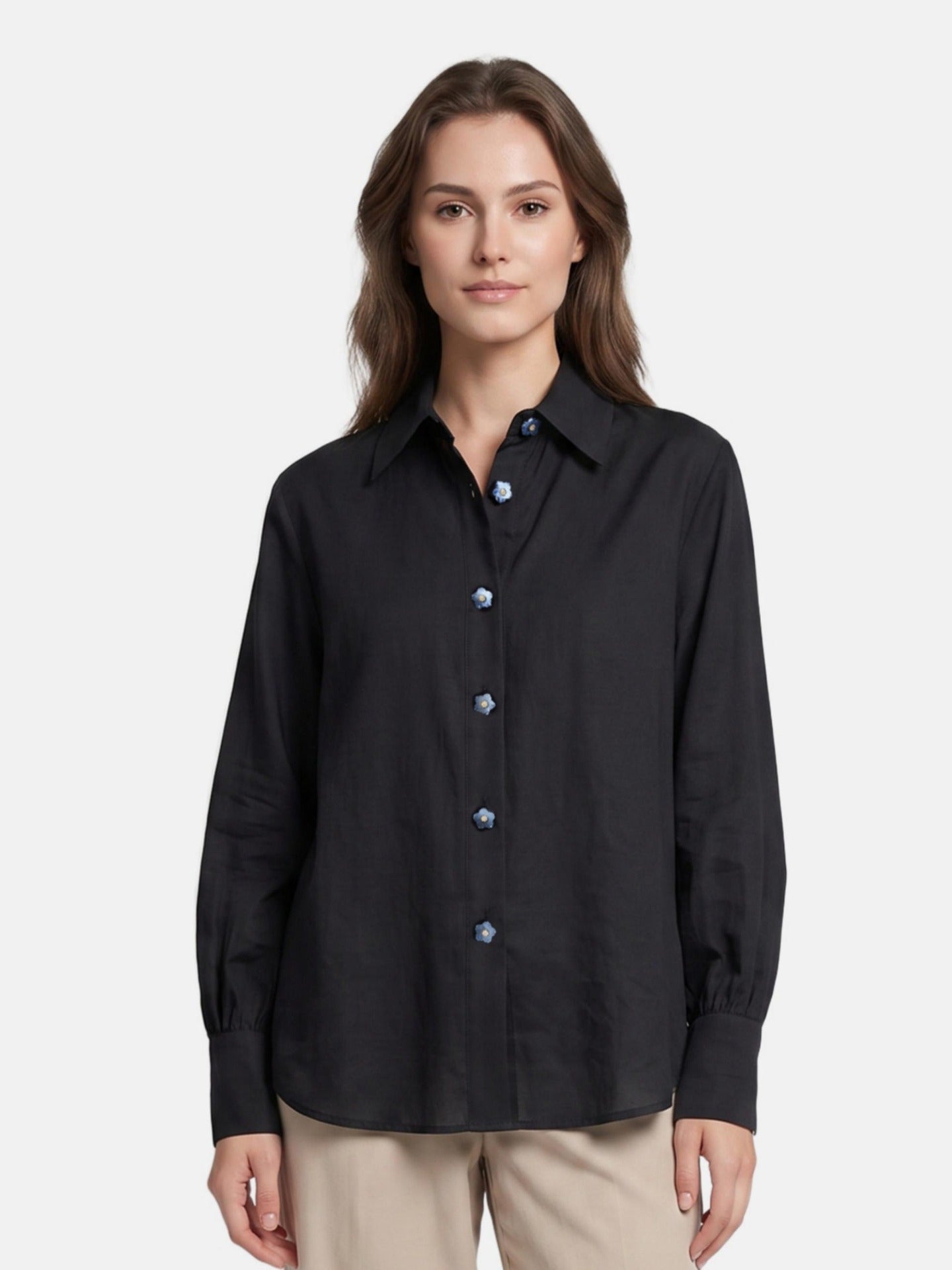 Blusa in 86 Lyocell 14 Poliestere Nero
