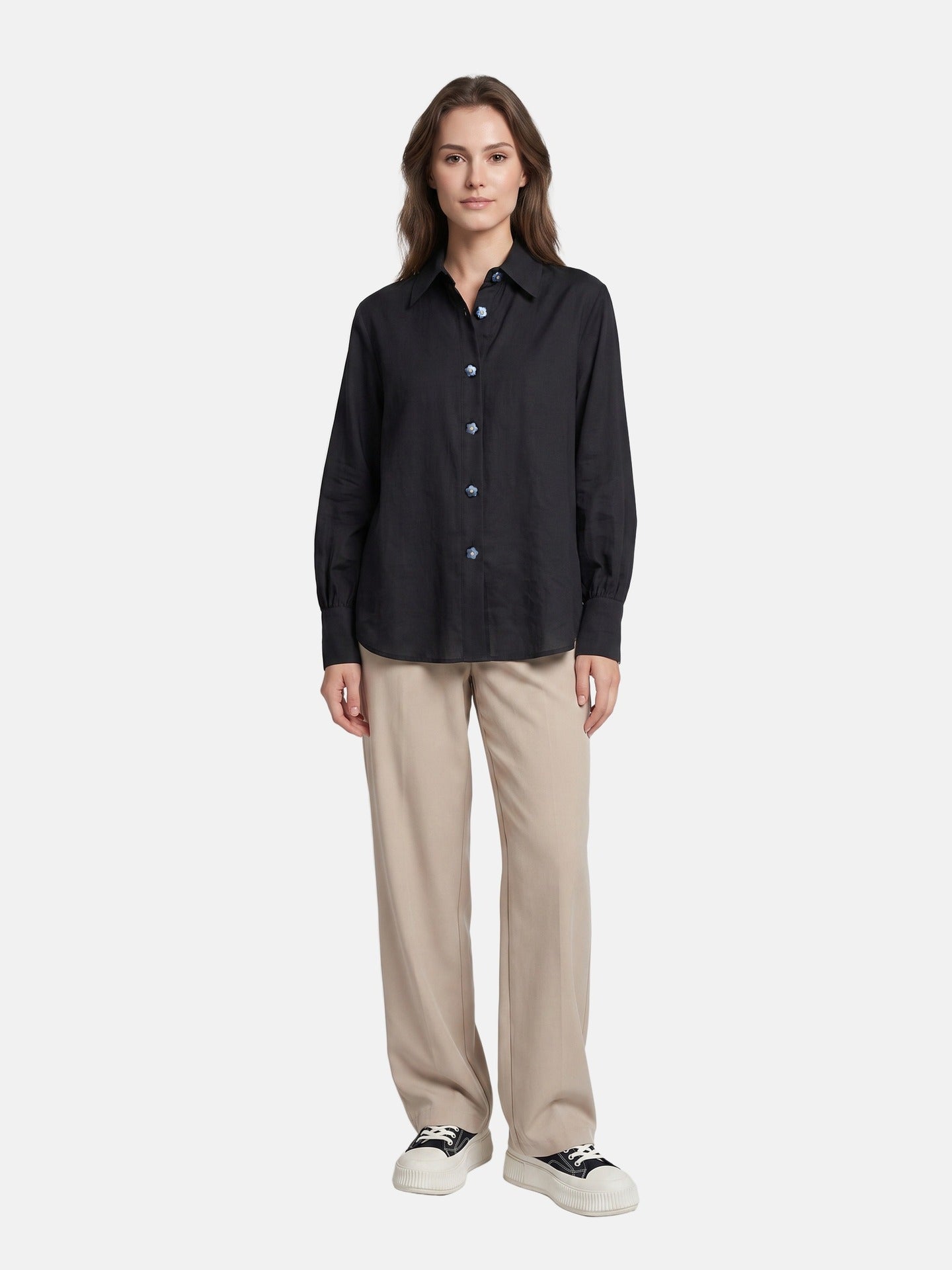Blusa in 86 Lyocell 14 Poliestere Nero