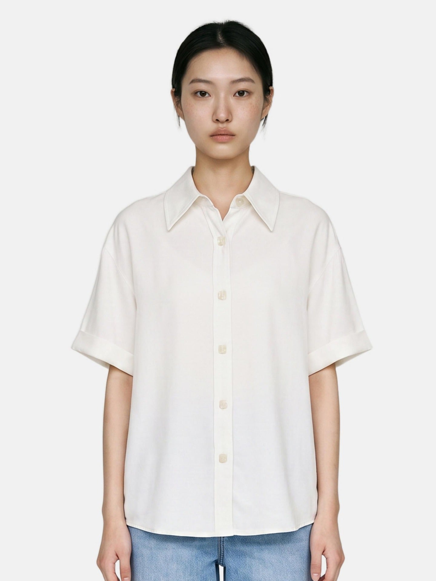 Blusa in Lyocell Bianco