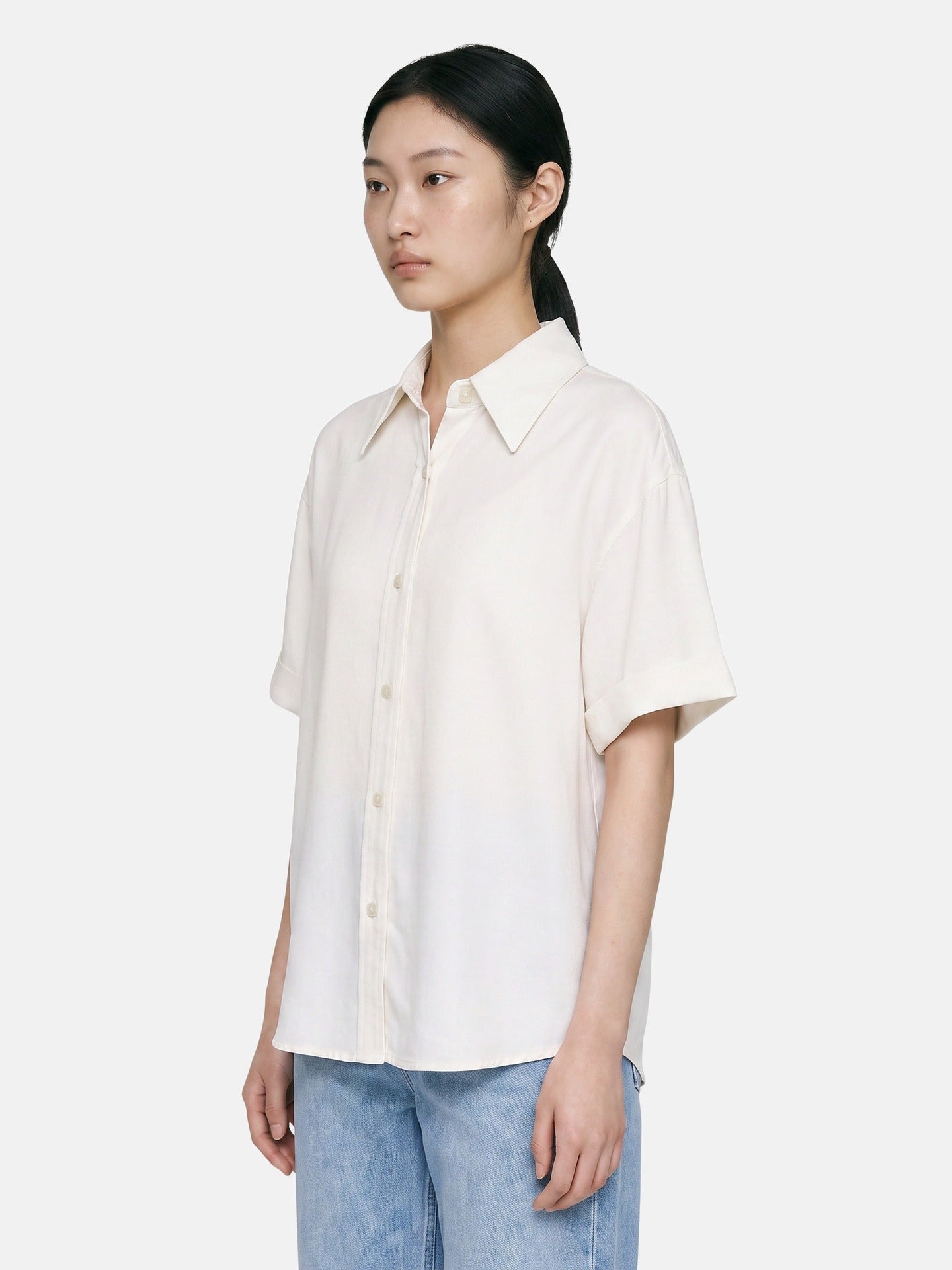 Blusa in Lyocell Bianco