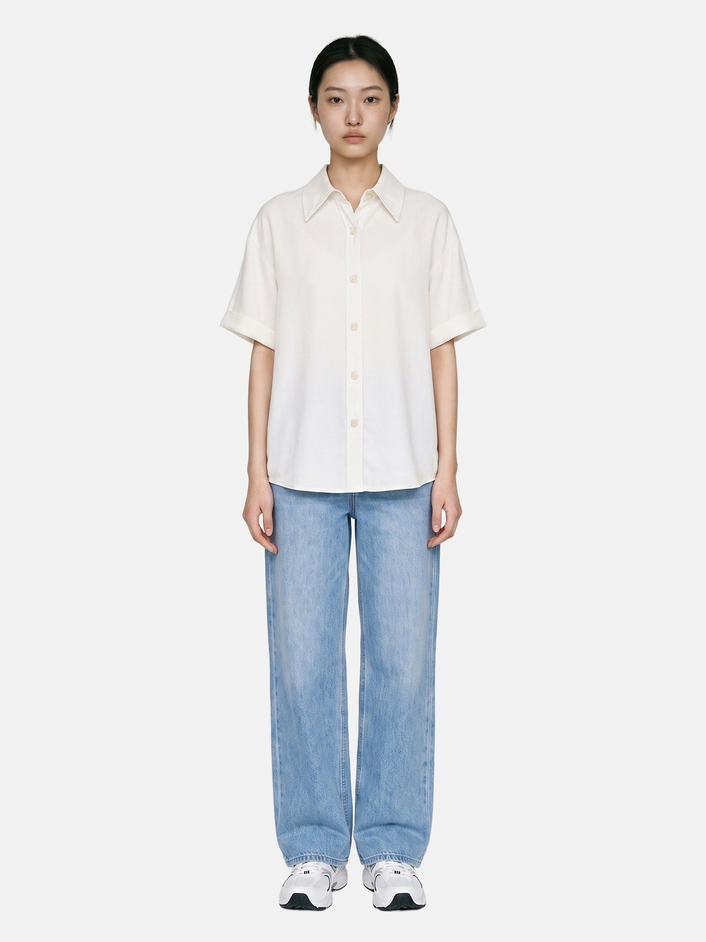 Blusa in Lyocell Bianco