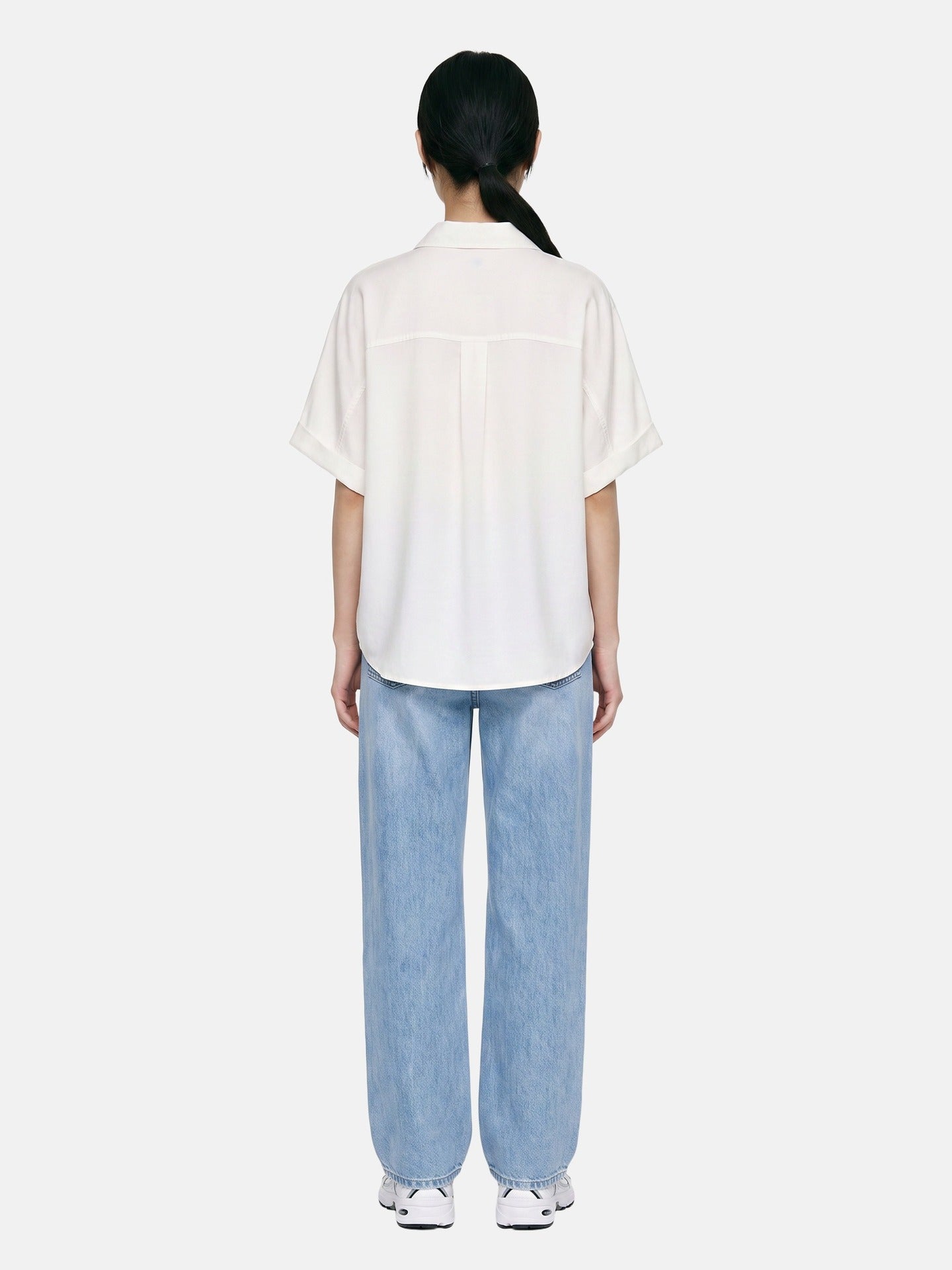 Blusa in Lyocell Bianco