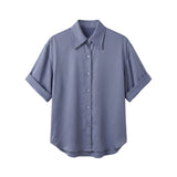 Blusa in Lyocell Blu Jeans