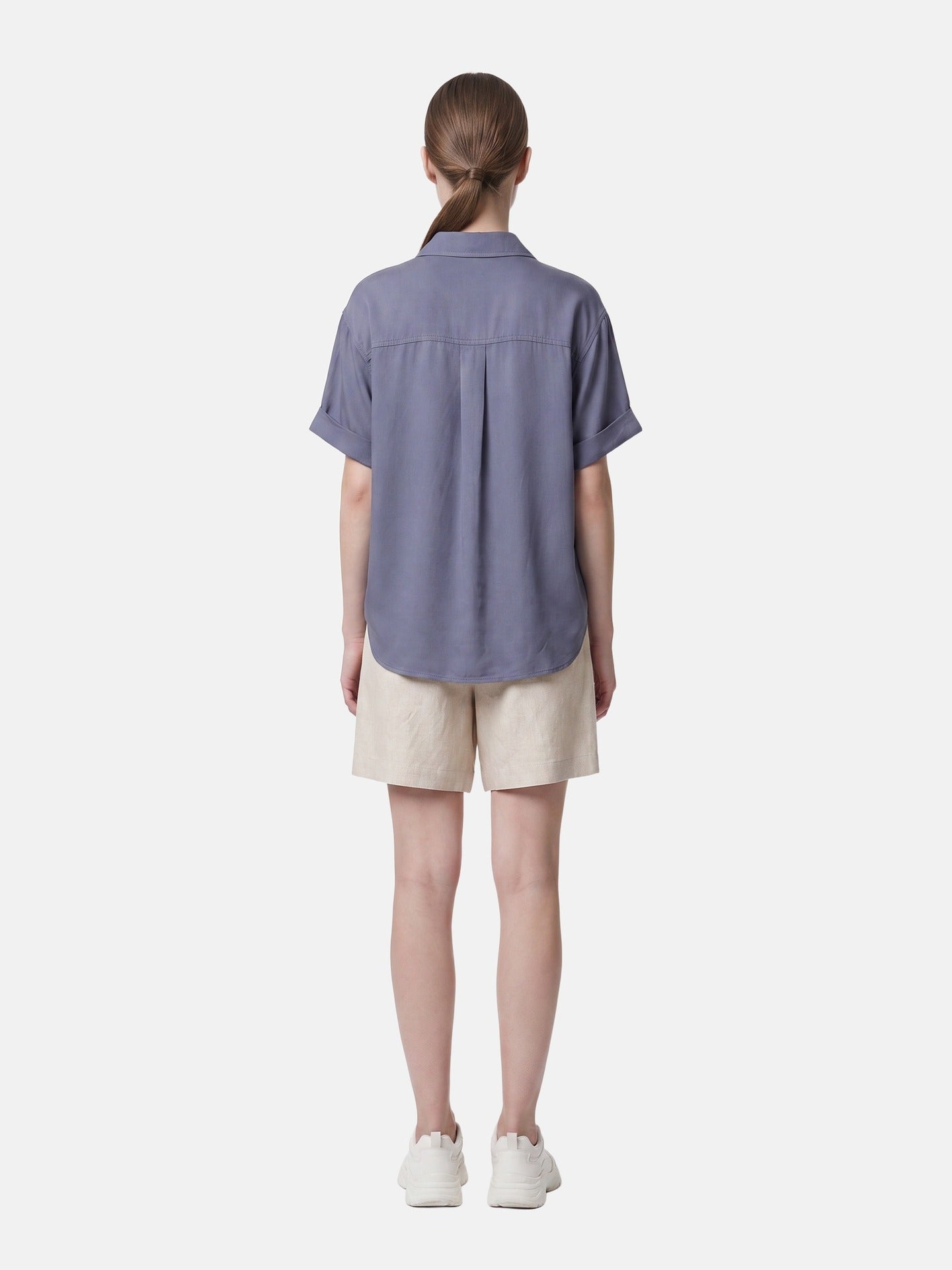 Blusa in Lyocell Blu Jeans
