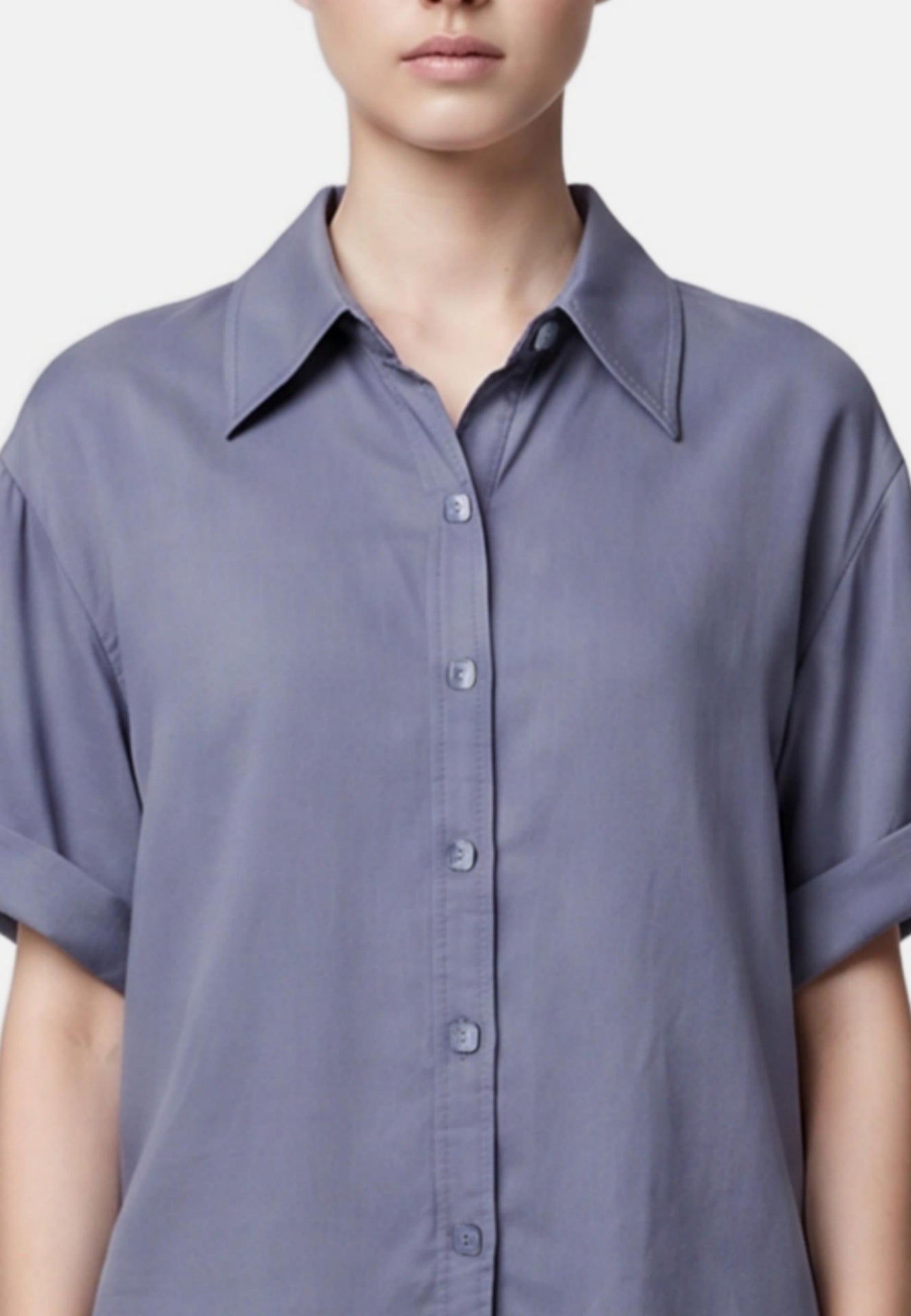 Blusa in Lyocell Blu Jeans