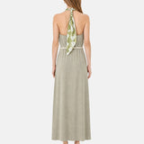Abito in 55% Cotone 45% Lino Verde Militare