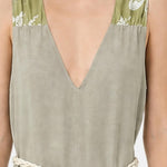 Abito in 55% Cotone 45% Lino Verde Militare