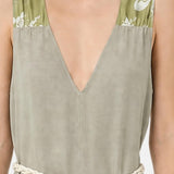 Abito in 55% Cotone 45% Lino Verde Militare