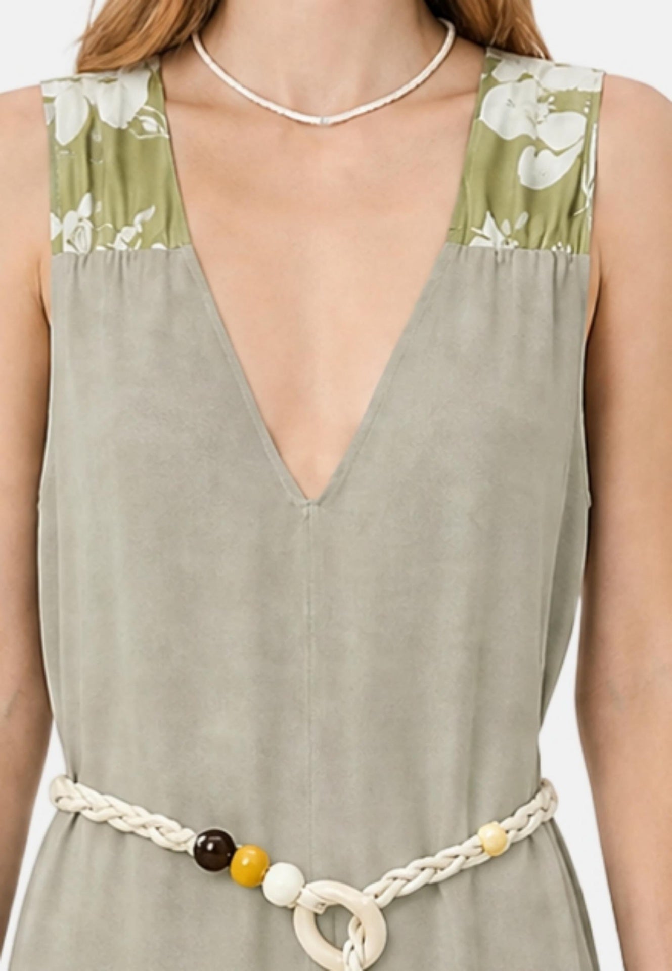 Abito in 55% Cotone 45% Lino Verde Militare