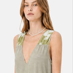 Abito in 55% Cotone 45% Lino Verde Militare