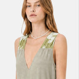 Abito in 55% Cotone 45% Lino Verde Militare
