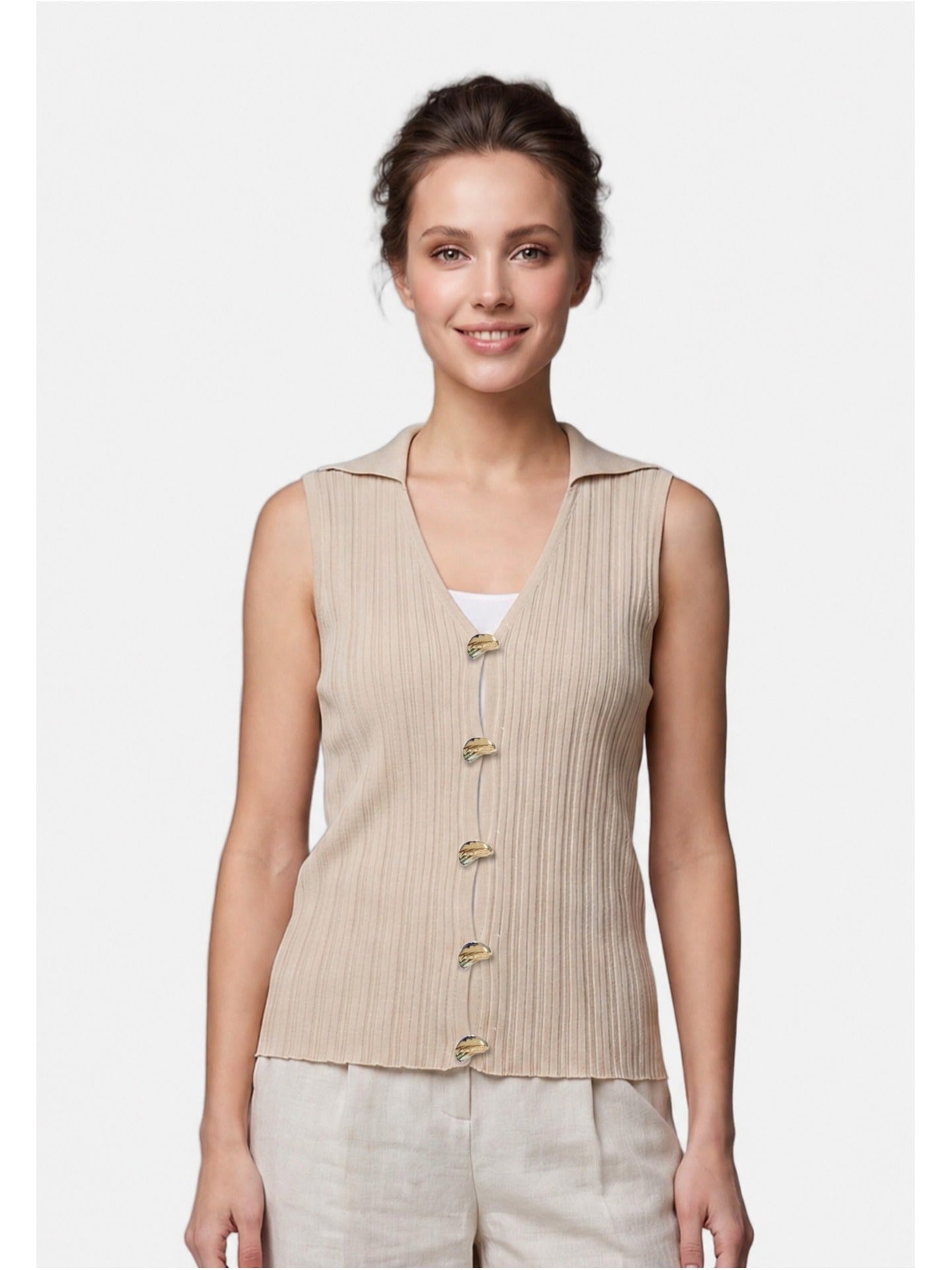 Top in 100% Viscosa Beige