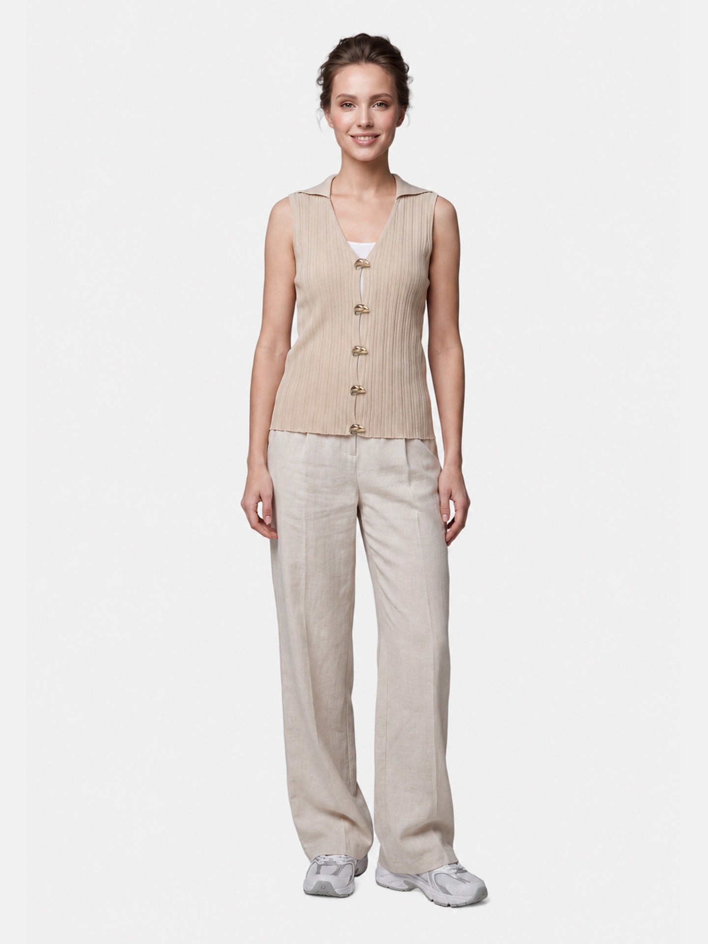 Top in 100% Viscosa Beige