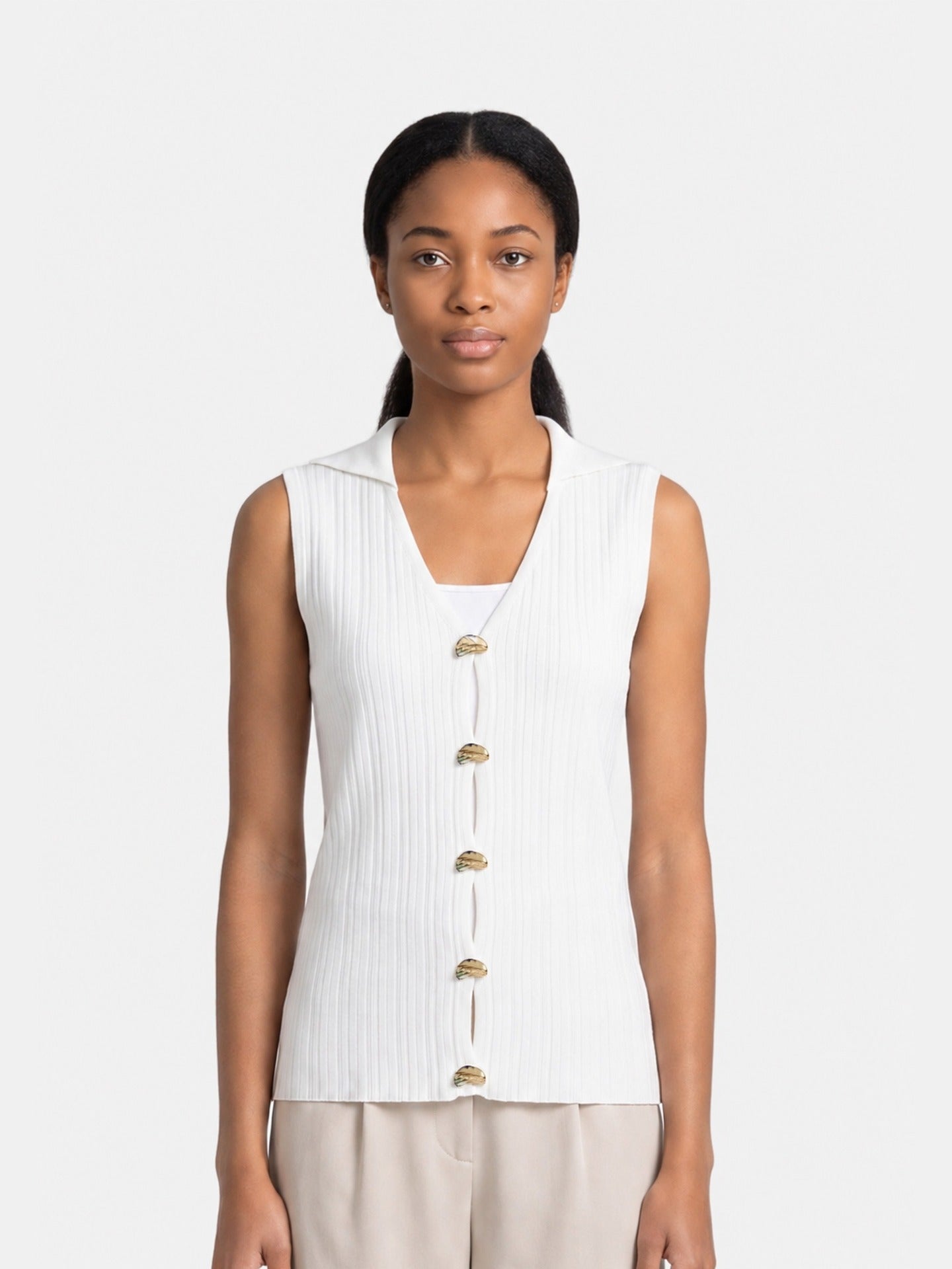 Top in 100% Viscosa Bianco