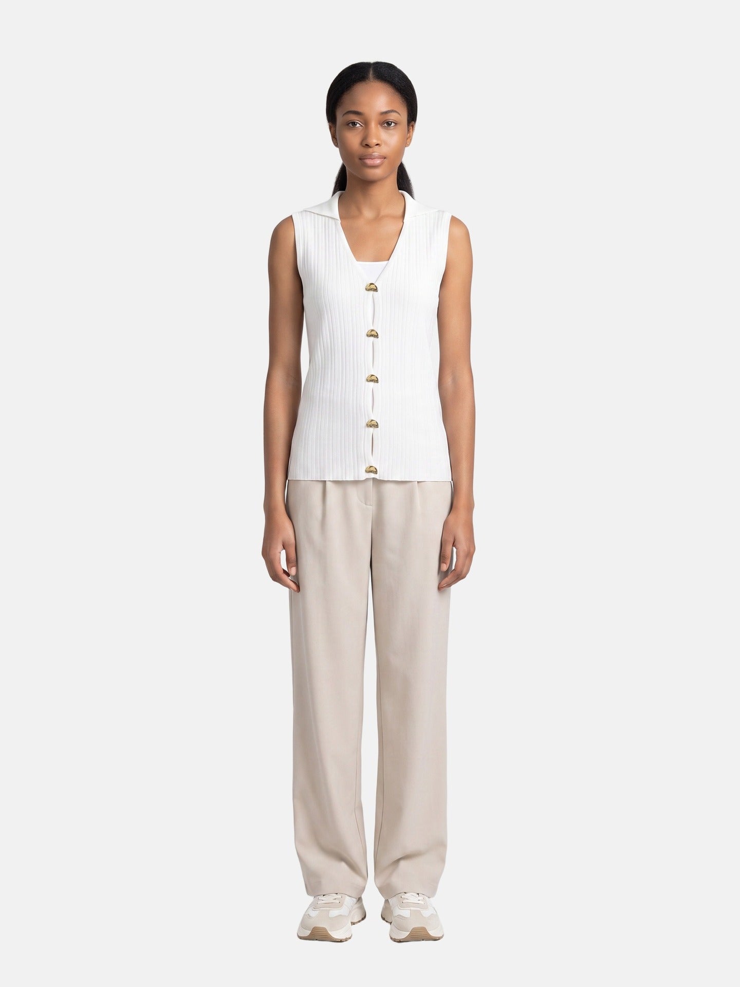 Top in 100% Viscosa Bianco